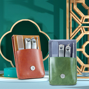 Kit de manucure professionnel, pochette en cuir à fermeture à pression, ensemble complet d'outils de soin des ongles en acier inoxydable pour la maison et les voyages - Product Image 1
