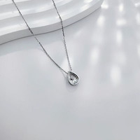 Collane e Pendenti in Platino Pt950 con Diamanti Coltivati in Laboratorio, a Goccia, Fantasia Stella, Delicati e Sognanti, con Catene Sottili per Donna