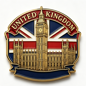 United Kingdom Big Ben Metal <b>Pin</b> Gold Plated Irregular Shape Hard Enamel Zinc Alloy Souvenir Patriotic <b>Badge</b> - Product Image 5