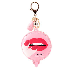 Nouveau brillant rose PU porte-clés mini miroir logo personnalisé vente d'usine mignon cadeau <span class=keywords><strong>pas</strong></span> <span class=keywords><strong>cher</strong></span> - Product Image 1