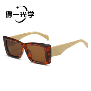Square Frame <b>Sunglasses</b> Black UV400 Women Fashionable Sun Protection - Product Image 5