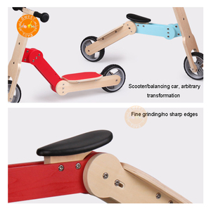 Rueda de bicicleta de equilibrio de madera para niños y niñas, patinete transformador y Triciclo de equilibrio 2 en 1 - Product Image 5