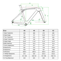 Cuadro de Bicicleta de Carretera OEM de Fibra de Carbono 700C*32C con Freno de Disco, Cableado Interno Completo, Eje Pasante BBT47, Juego de Cuadro de Bicicleta de Carretera Ligero