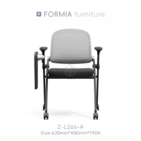 Chaise de bureau pliable de haute qualité pour l'étude, la formation, avec tablette d'écriture pour les réunions, les tâches de bureau