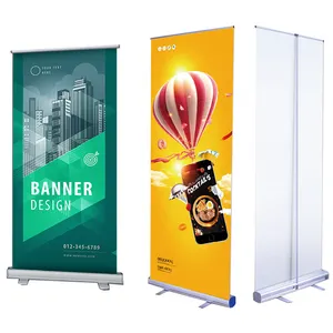 Display Portable Campaign Custom Advertising Retractable 33x79inch 200x80cm PVC Rollup Banner Stand