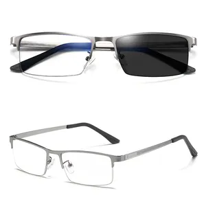 lunettes光致变色半无框矩形gafas de sol para mujer man armazon tr90 viper太阳镜最新眼镜架