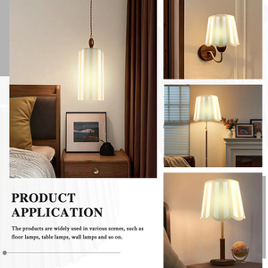 <span class=keywords><strong>Paralume</strong></span> a Tamburo in Tessuto PVC <span class=keywords><strong>Giallo</strong></span> con Motivo a Coste, Moderno, Rustico e Minimalista, Personalizzabile per Coperture di Lampade da Tavolo - Product Image 6