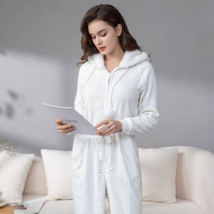 Peluche bianco colore latte ragazze pigiameria di seta pigiama camicie da notte - Product Image 3