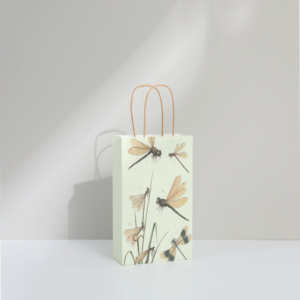 Recycled Biodegradable Retail Grocery Shopping Packaging Custom Made Fast Food Take Away Clothes Packaging Kraft Paper Bag