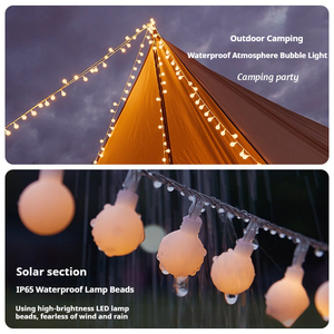 Ip65 mới ngoài trời tinh thể năng lượng mặt trời <span class=keywords><strong>Globe</strong></span> <span class=keywords><strong>LED</strong></span> <span class=keywords><strong>String</strong></span> <span class=keywords><strong>Lights</strong></span> Cổ Tích giáng sinh vòng hoa cho Garden Party & Holiday chiếu sáng trang trí - Product Image 4
