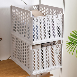 Amazon Hot Selling Stackable Foldable Multi Basket Storage Clothes Organizer Plastic Storage Drawers For Clothes Storage Cabinet