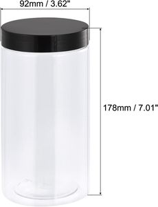 Grands pots cosmétiques en PET de 200 ml, 250 ml, 300 ml, pots à crème, contenants à gommage en plastique, pots de conservation alimentaire avec bouchon noir ou argenté pour soins personnels - Product Image 2