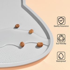Tazón de Agua de Silicona para Mascotas, Tapete para Comida de Gatos con Bordes Elevados para el Suelo, Antideslizante e Impermeable para Perros - Product Image 4