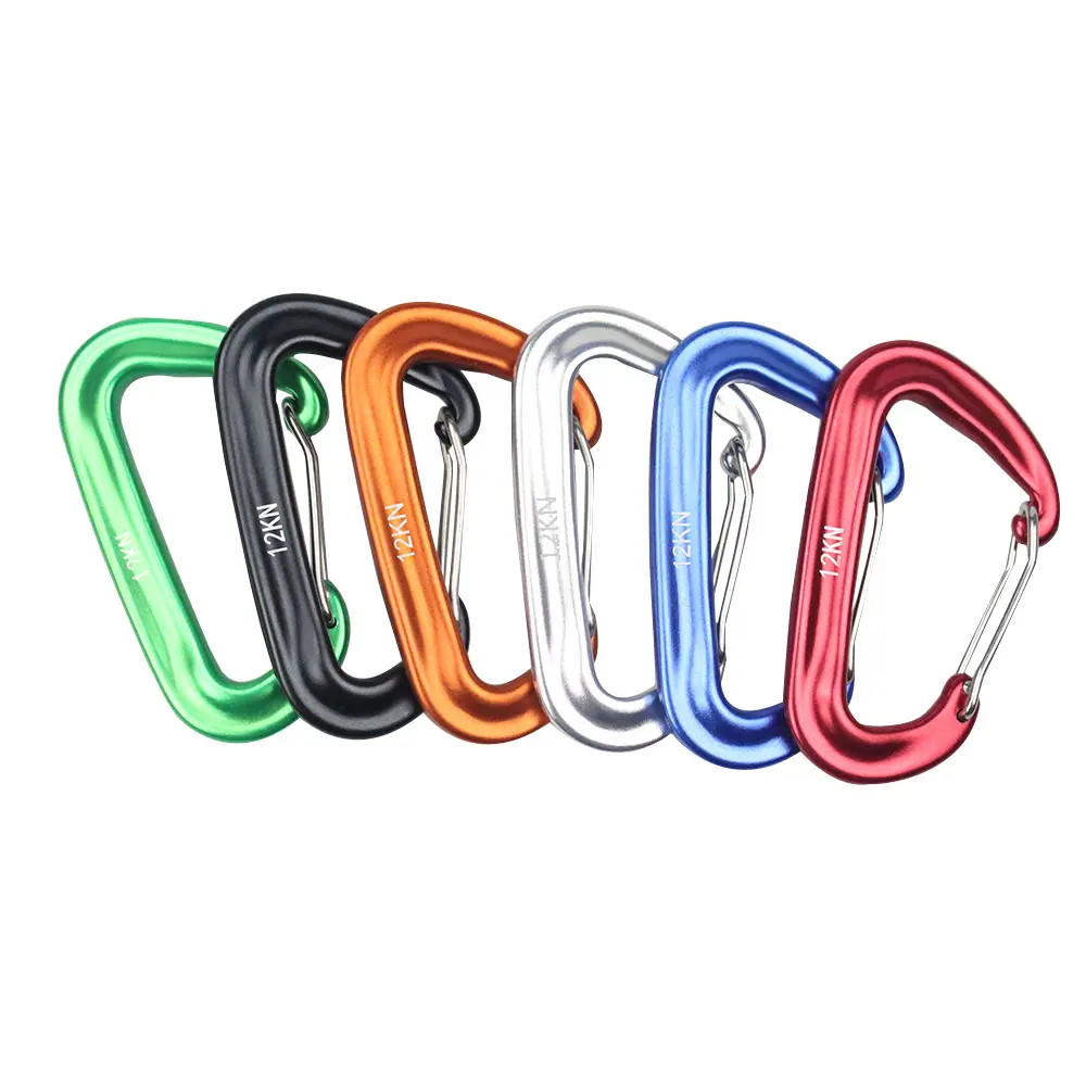 OBSHORSE Custom 7075 Aluminum D-Ring Carabiners Clips Hook for 12KN Spring Snap Fast Latch Climbing Hiking D Ring Carabiner