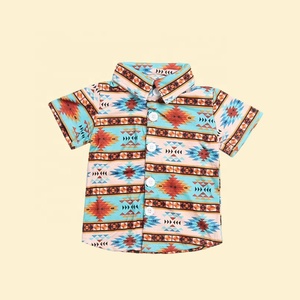 New Arrivals Trẻ Em Trai Aztec Áo Sơ Mi Mùa Hè Ngắn Tay Áo Bé Trẻ Em Bé Trai T-Shirts Polo Áo Sơ Mi - Product Image 5