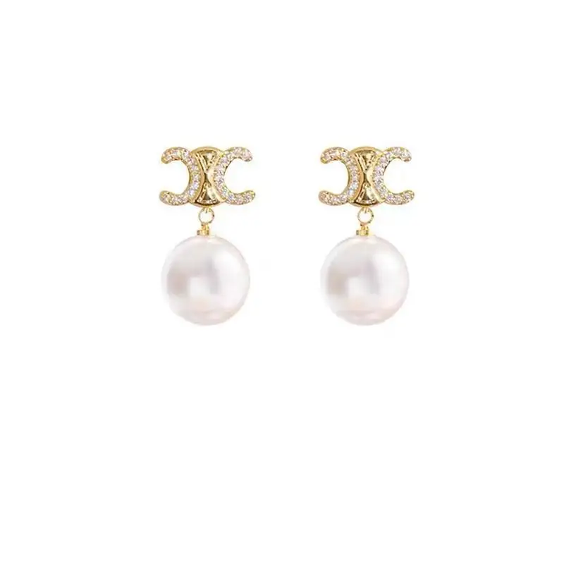 Pre-Owned Pearl pendant CC Diamond stud earrings jewelry for Women