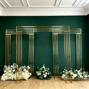 DKB Wholesale Gold Metal Flower <b>Stand</b> Arch <b>Backdrop</b> for Wedding Party Decorations Elegant Luxury Wedding Arch Supply - Product Image 1