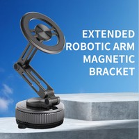 Support de téléphone magnétique extensible pour voiture, bras robotique, fixation stable pour iPhone, Samsung, smartphones Android