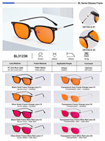 Lunettes de jeu tendance avec verres HD PC anti-reflet, monture TR90 métallique, bloquant la lumière bleue, verres transparents orange-rouge, vente en gros