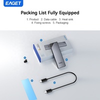 EAGET SE630D-1 10Gbps Adattatore per SSD M.2 NVMe SATA PCIe in Alluminio, Case USB 3.2 Tipo C per Disco Rigido