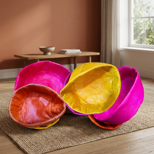 EXXOT DESIGN Pouf ottoman marocain en cuir véritable fait main, design moderne pliable, taille personnalisée, salon, hôtel - Product Image 3