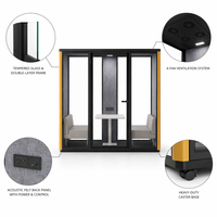 Cabine de réunion de luxe insonorisée pour 4 personnes avec système de ventilation et d'éclairage