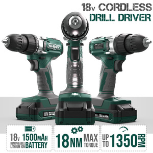 สว่านไร้สาย Hi-Spec 18V แบบด้ามจับปืน หัวจับดอกสว่านแบบไม่ใช้กุญแจ มอเตอร์แบบมีแปรงถ่าน เครื่องมือไฟฟ้าระดับมืออาชีพ สำหรับใช้ในบ้าน - Product Image 5