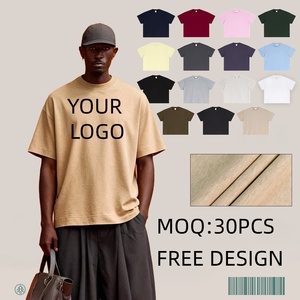POD Streetwear <strong>Boxy</strong> <strong>Fit</strong> Cotton Men's T-<strong>Shirt</strong> Oversized Round Neck Short Sleeve Casual 225g Basic <strong>Blank</strong> <strong>Tee</strong> - Product Image 1