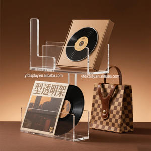 Estante de exhibición de acrílico de doble capa para <span class=keywords><strong>discos</strong></span> de vinilo, soporte de almacenamiento de álbum de acrílico transparente puede <span class=keywords><strong>comprar</strong></span> cajas de regalo y bolsas de transporte - Product Image 1