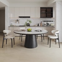 Ensemble de table et chaises de salle à manger en marbre et bois, moderne, extensible, pliable, rond, de luxe, 4, 6, 8 places, designs de meubles pour salon