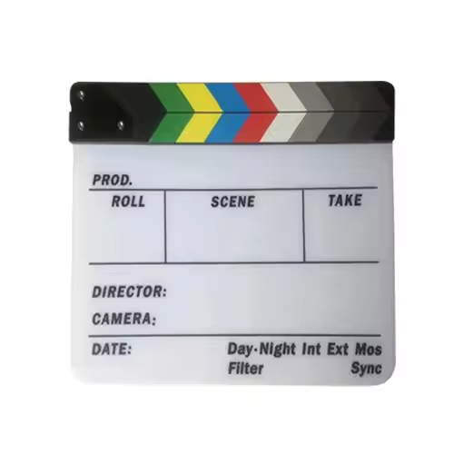 10x12" Action Cut Board Film Clapboard Small Movie Director's Slate Scene Slate Dry Movie Filming Acrylic Clapperboard