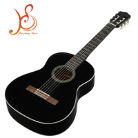 Gitar Klasik Ukuran Penuh 39 Inci dengan Truss Rod, Senar Nilon, Gitar Akustik, Binding Hitam