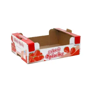 Color Printing Packing Corrugated Carton Grapes strawberry Fruit Packaging Paper Boxes For Fruit Mangoes Vegetable Packaging