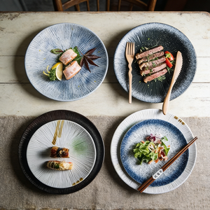 Assiettes <span class=keywords><strong>de</strong></span> service peu profondes élégantes en <span class=keywords><strong>porcelaine</strong></span> réactive LovingHome, design nordique, 8 pouces, pour restaurant, apéritifs et dîner - Product Image 5