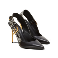 Chaussures à talons aiguilles en cuir véritable doré pour femmes, personnalisables avec logo, souples, à bout pointu, à boucle, fines, pour l'été 2025