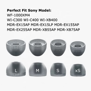 Embouts d'oreille étendus pour écouteurs Sony MDR-XB510AS MDR-XB50BS MDR-AS600BT <span class=keywords><strong>WF</strong></span>-<span class=keywords><strong>1000XM3</strong></span> WI-1000XM2, embouts d'oreille en silicone, housse pour embouts d'oreille - Product Image 4