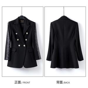 Traje de chaqueta de verano sólido de 2 piezas para mujer de negocios formal de oficina con tela antiarrugas y transpirable para trabajo y ocio - Product Image 2