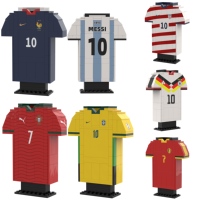 Mini Blocs de Construction en Jersey à Particules, Uniforme de Basketball et de Football, Jouet de Construction DIY, Briques en Plastique, Cadeau Éducatif pour Garçons
