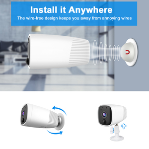 Caméra de sécurité <span class=keywords><strong>sans</strong></span> <span class=keywords><strong>fil</strong></span> WIFI à batterie ZCVision 3MP avec audio bidirectionnel fluide, vision nocturne IR - Product Image 2