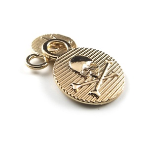 Vente en gros d'usine : Tirette de fermeture éclair en métal en forme de crâne rond - Product Image 3