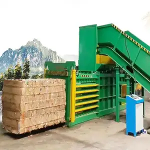 automatic horizontal hydraulic scrap bottle baling press rubbish machine baler