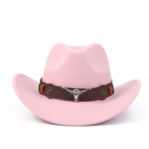 Sombrero de Vaquero de Moda Casual para Fiesta, con Banda de Cuero de Cabeza de Vaca, Estilo <span class=keywords><strong>Jazz</strong></span>, Otoño Invierno 2025, Gran Venta - Product Image 5