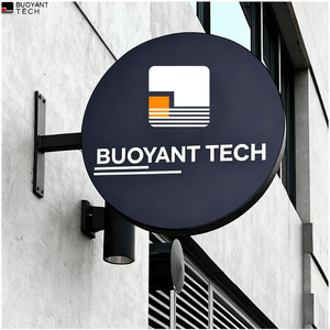 Tùy chỉnh Bên ngoài Vòng tròn lightbox dấu hiệu LED chiếu sáng vòng ánh sáng Hộp signage Logo kinh doanh cafe Logo dấu hiệu - Product Image 6