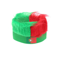 Perruque bandeau drapeau de Corée du Sud, cheveux synthétiques colorés, pour supporters de football, idéale pour les événements sportifs et les fêtes.