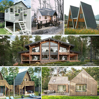Cabane en bois massif, Villa en bois pour zone touristique, Maison en bois mobile anti-corrosion pour gîte et poste de garde d'hôtel
