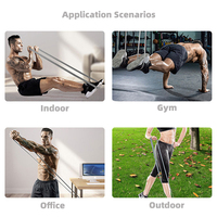 Jeu de bandes élastiques de résistance, en tissu Long et antidérapante pour l'entraînement physique du corps, 11 pièces