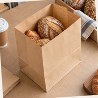 Sacs en papier kraft SOS imprimés sur mesure sans poignées pour l'emballage de produits de charcuterie, de petites productions, de cafés, vente en gros, approvisionnement B2B, usage commercial