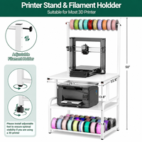 Meja Printer 3D Besar JH-Mech dengan Penyimpanan Filamen, Rak Penyimpanan 3 Tingkat, Aksesori yang Dapat Dilepas, Dudukan Meja Printer Tugas Berat