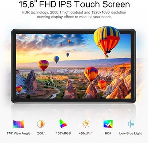 New 15.6" Full HD 1080p IPS Touchscreen Monitor with /VGA/DVI Ports 10-Point <strong>Touch</strong> <strong>Black</strong> Business Series 3-Year Warranty - Product Image 4
