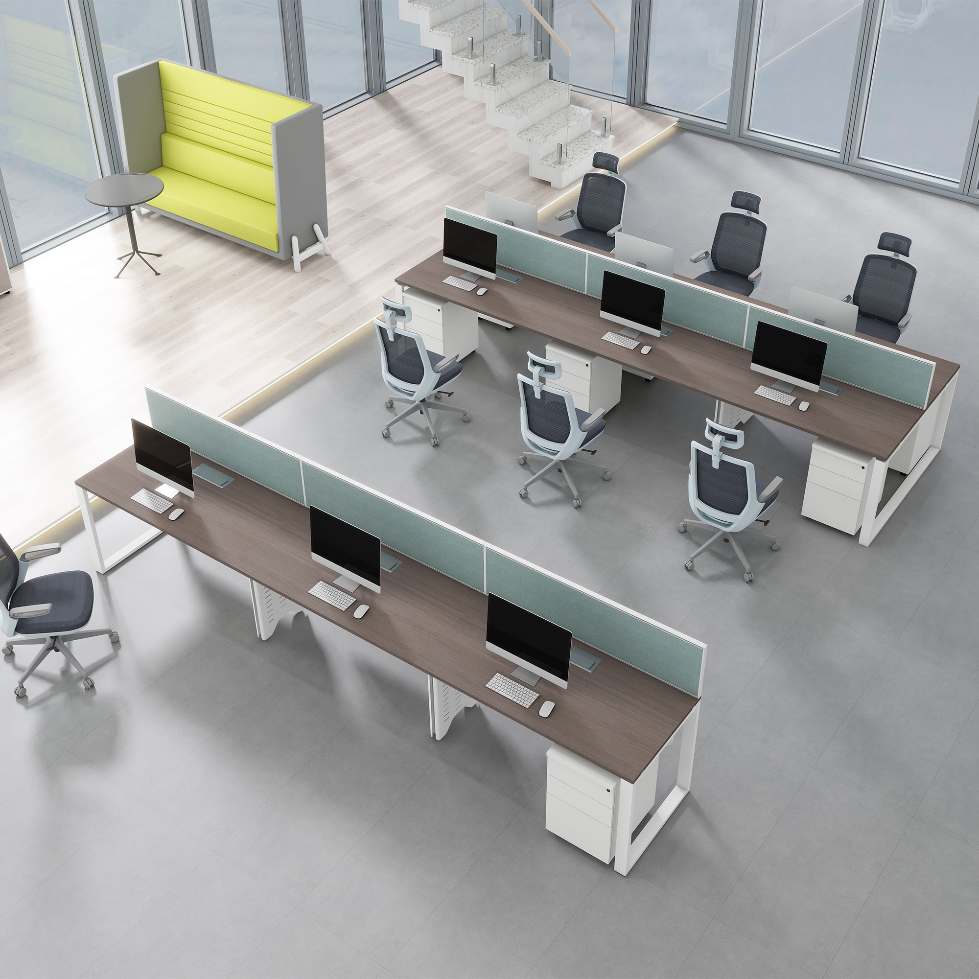 Office Linear Workstations Efficient Stylish Solutions